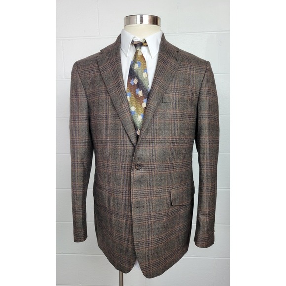 Pinto Ranch Western Wear Loro Piana Plaid Wool Mustang Sport Coat